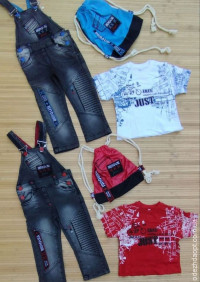 Детский комбинезон 1-4 джинс с футб/рюкзак SE1054-1181043